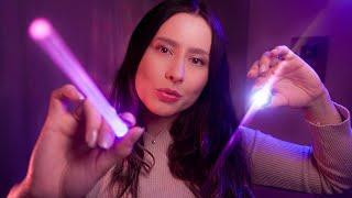 ASMR Slow light triggers for a deep sleep  follow the light, scanning, flashlight, mouth sounds