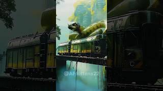 Nature Exploration | Travel Discovery | Giant Python vs train #shorts #memes #wildlife