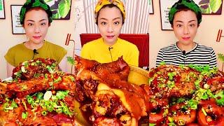 ASMR Chinese Food Mukbang: Braised Pork Elbow, Pork Legs, Spicy Beef Feet | mukbang trung quoc