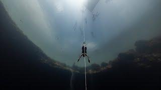 Kateryna Sadurska of Ukraine WORLD RECORD at Vertical Blue 2023 by Garmin -- a CNF dive to 76m