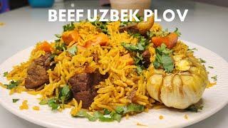 How to make Traditional Rice Pilaf | How to make Uzbek Plov | Russian | Uzbek | One Pot Rice Pilaf