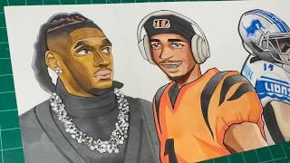 NFL WRs Drawn In Different Art Styles! ️