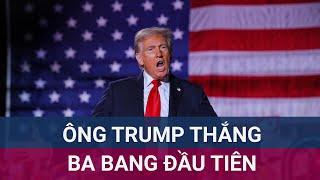  Bầu cử Tổng thống Mỹ 2024: Ông Trump thắng 3 bang đầu tiên, dẫn trước bà Harris | VTC Now