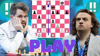 Magnus Carlsen vs Hans Niemann chess bots live game 1