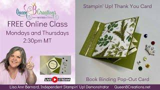  Book Binding Pop Out Thank You Card using Stampin' Up! Everyday Greetings