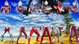 memasang badan super Hero Ultraman yang terpisah