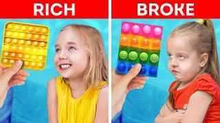 Rich Mom VS Broke Mom! Creative Hacks For Parents By A PLUS SCHOOL