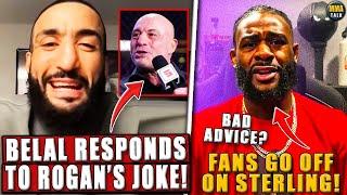 Belal Muhammad RESPONDS to Joe Rogan's SECURITY JOKE! Fans SLAM Aljamain Sterling for 'bad advice'