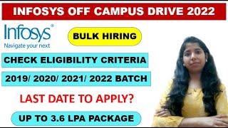 Infosys Off Campus Drive 2022 | SE, Operation Executive | Infosys Hiring 2020 2021 2022 Batch