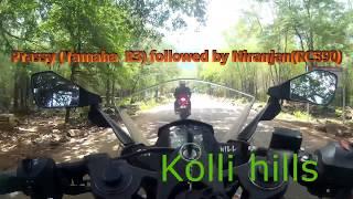 Prassy (Yamaha R3) followed by Niranjan (RC 390)- Kolli hills