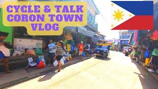 Cycle & talk Vlog - City tour of Coron town by bike, Philippines 