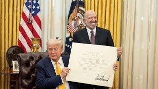 President Trump Participates in a Ceremonial Swearing In of Secretary of Commerce Howard Lutnick