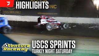 Turkey Night GP Saturday | USCS Non-Wing Sprints at Ventura Raceway 11/30/24 | Highlights