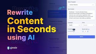 GetGenie AI Template: Content Rewriter