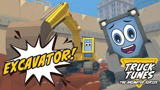 Scoop the Skidsteer Learns about Excavators | Truck Tunes Animated Series | Twenty Trucks Channel