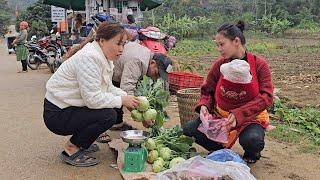 The First Kohlrabi Tubers in The Garden Are Harvested and Sold - 17 Year Old Single Mother