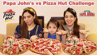 Papa Johns vs Pizza Hut Challenge Between Nand & Bhabhi | Ayesha & Momina