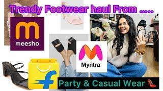 Trendy Footwear haul From Myntra, Meesho & Flipkart || Party & casual Wear || Padmaja Badal #haul