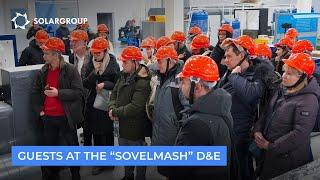 Who visited the "Sovelmash" construction site?