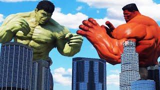 GTA5 绿巨人对抗红巨人 洛圣都就要灭亡了！ GREEN HULK vs RED HULK (OMG)