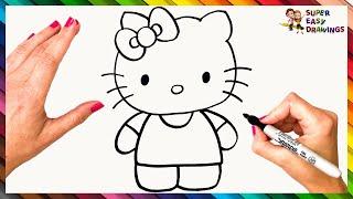 How To Draw Hello Kitty Step By Step  Hello Kitty Drawing Easy