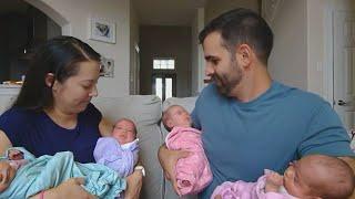 Texas couple welcomes identical quadruplets