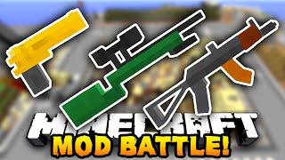 Minecraft EPIC GUN MOD BATTLE! (Minecraft Flan's Mod) w/ PrestonPlayz & The Pack!