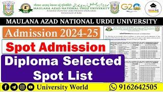 Manuu Diploma/Polytechnic Spot Admission List 2024 @UniversityWorld