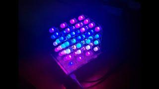 RGB LED CUBE 4x4x4 - FIRST TESTING