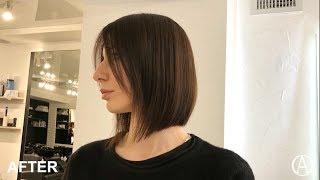 Bob haircut/short women haircut/graduation bob/haircut tutorial