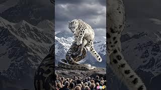 Clash of Titans: Snow Leopard vs. Python#ai#GPT#sora#openai#story#animal