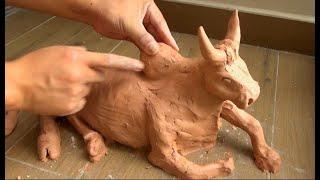 Sculpting A Sacred Cow With Clay | Easy And Slow Tutorial Everyone Can Follow