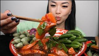 SALMON SASHIMI SALAD (FOUND MY NEW FAVOURITE SAUCE) LETS EAT | SASVlogs