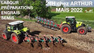  24H au SEMIS de MAÏS chez AGRIBEAUFIX : LABOUR - ENGRAIS - SEMIS : CLAAS & KVERNELAND