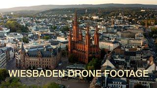 Wiesbaden Summer Sunset 2020  [4K] Drone Aerial Stock Footage, Germany (Luftaufnahmen)