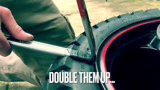 How to pop a motorcycle tyre off the bead with two levers