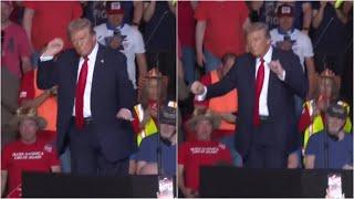 Donald Trump busts out signature dance moves in Nevada sending the crowd wild