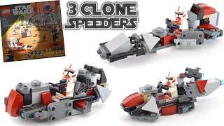 3 Small CLONE SPEEDERS -  LEGO 75372 Alternate Builds