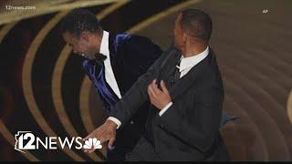 Will Smith hits Chris Rock on Oscars stage after joke about Jada Pinkett-Smith