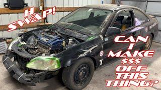 From CLEAN H23A SWAPPED CIVIC to RUINED PARTS CAR!