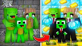 How POOR Mikey Family Became RICH ? Survival Battle - Maizen Minecraft Animation