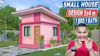 Small House Design 3x4 Meter - 1 Bedroom 1 Bathroom (10'x13' Feet)