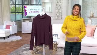 Studio Park x Shawn Killinger Cold Shoulder Cable Knit Sweater on QVC