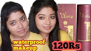 OLIVIA PAN STICK REVIEW | Olivia makeup under120Rs waterproof | HOW TO USE OLIVIA PAN STICK