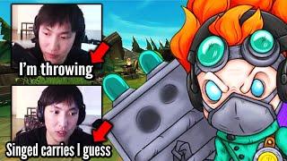 So I found Doublelift in my Solo Queue game... and then I carried him with Singed