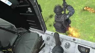 Rappeling from a helicopter (Garrys mod)