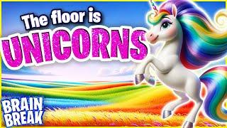 Unicorn Freeze Dance  Brain Break for Kids  Floor is Lava  Just Dance