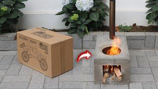 making smokeless cement stove from carton