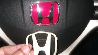 Installation of JDM Honda emblem for Honda Civic.