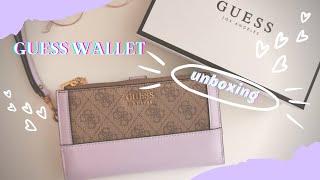 UNBOXING: amazon finds |  latte logo / lilac guess wallet  asmr ️ (no talking)